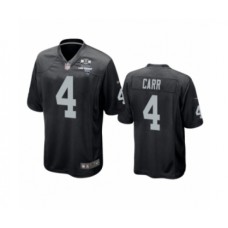 Men's Oakland Raiders #4 Derek Carr Black 2020 Inaugural Season Game Stitched Jersey