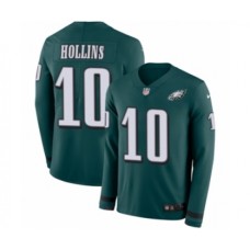 Men's Nike Philadelphia Eagles #10 Mack Hollins Limited Green Therma Long Sleeve NFL Jersey