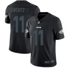 Men's Nike Philadelphia Eagles #11 Carson Wentz Limited Black Rush Impact NFL Jersey