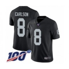 Men's Oakland Raiders #8 Daniel Carlson Black Team Color Vapor Untouchable Limited Player 100th Season Football Jersey