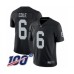 Men's Oakland Raiders #6 A.J. Cole Black Team Color Vapor Untouchable Limited Player 100th Season Football Jersey