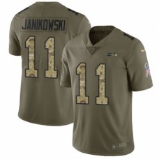 Men's Nike Seattle Seahawks #11 Sebastian Janikowski Limited Olive/Camo 2017 Salute to Service NFL Jersey