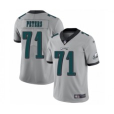 Men's Philadelphia Eagles #71 Jason Peters Limited Silver Inverted Legend Football Jersey