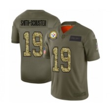 Men's Pittsburgh Steelers #19 JuJu Smith-Schuster 2019 Olive Camo Salute to Service Limited Stitched Jersey