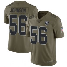 Men's Nike Oakland Raiders #56 Derrick Johnson Limited Olive 2017 Salute to Service NFL Jersey