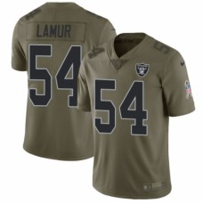 Men's Nike Oakland Raiders #54 Emmanuel Lamur Limited Olive 2017 Salute to Service NFL Jersey