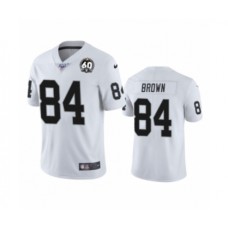 Men's Oakland Raiders #84 Antonio Brown White 60th Anniversary Vapor Untouchable Limited Player 100th Season Football Jersey