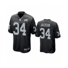 Men's Oakland Raiders #34 Bo Jackson Game Black 60th Anniversary Team Color Football Jersey