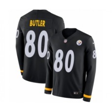 Men's Nike Pittsburgh Steelers #80 Jack Butler Limited Black Therma Long Sleeve NFL Jersey