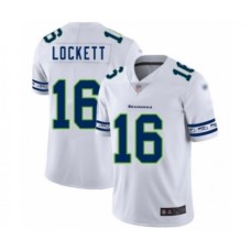 Men's Seattle Seahawks #16 Tyler Lockett White Team Logo Fashion Limited Football Stitched Jersey