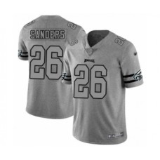 Men's Philadelphia Eagles #26 Miles Sanders Limited Gray Team Logo Gridiron Football Stitched Jersey