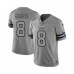 Men's Tennessee Titans #8 Marcus Mariota Limited Gray Team Logo Gridiron Football Stitched Jersey