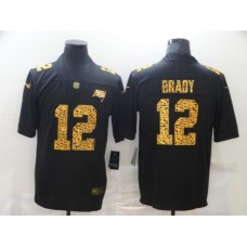 Men's Tampa Bay Buccaneers #12 Tom Brady Black Nike Leopard Print Limited Stitched Jersey