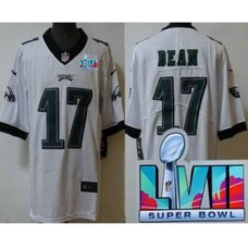 Men's Philadelphia Eagles #17 Nakobe Dean Limited White Super Bowl LVII Vapor Stitched Jersey