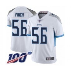 Men's Tennessee Titans #56 Sharif Finch White Vapor Untouchable Limited Player 100th Season Football Jersey