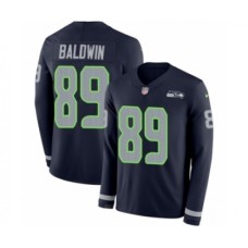 Men's Nike Seattle Seahawks #89 Doug Baldwin Limited Navy Blue Therma Long Sleeve NFL Jersey