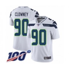 Men's Seattle Seahawks #90 Jadeveon Clowney White Vapor Untouchable Limited Player 100th Season Football Stitched Jersey