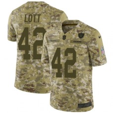 Men's Nike Oakland Raiders #42 Ronnie Lott Limited Camo 2018 Salute to Service