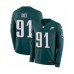 Men's Nike Philadelphia Eagles #91 Fletcher Cox Limited Green Therma Long Sleeve NFL Jersey