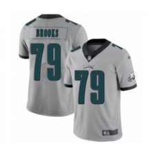 Men's Philadelphia Eagles #79 Brandon Brooks Limited Silver Inverted Legend Football Jersey