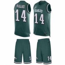 Men's Nike Philadelphia Eagles #14 Mike Wallace Limited Midnight Green Tank Top Suit NFL Jersey