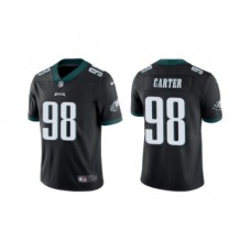 Men's Nike Philadelphia Eagles #98 Jalen Carter Black Vapor Untouchable Limited Stitched Jersey