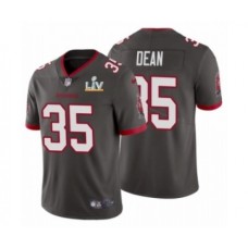 Men's Tampa Bay Buccaneers #35 Jamel Dean Pewter 2021 Super Bowl LV Stitched Jersey