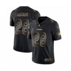 Men's Oakland Raiders #28 Josh Jacobs Black Golden Edition 2019 Vapor Untouchable Limited Jersey