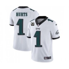 Men's Eagles 2022 #1 Jalen Hurts White With 2-star C Patch Vapor Untouchable Limited Stitched NFL Jersey