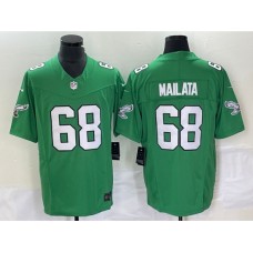 Men's Nike Philadelphia Eagles #68 Jordan Mailata Green 2023 F.U.S.E. Vapor Limited Throwback Stitched Football Jersey