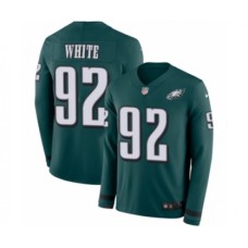 Men's Nike Philadelphia Eagles #92 Reggie White Limited Green Therma Long Sleeve NFL Jersey