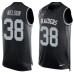 Men's Nike Oakland Raiders #38 Nick Nelson Limited Black Player Name & Number Tank Top NFL Jersey