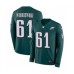 Men's Nike Philadelphia Eagles #61 Stefen Wisniewski Limited Green Therma Long Sleeve NFL Jersey