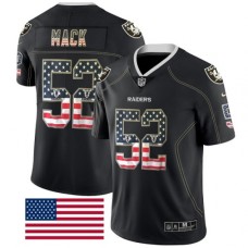 Men's Nike Oakland Raiders #52 Khalil Mack Limited Black Rush USA Flag NFL Jersey