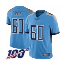 Men's Tennessee Titans #60 Ben Jones Light Blue Alternate Vapor Untouchable Limited Player 100th Season Football Jersey