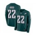 Men's Nike Philadelphia Eagles #22 Sidney Jones Limited Green Therma Long Sleeve NFL Jersey