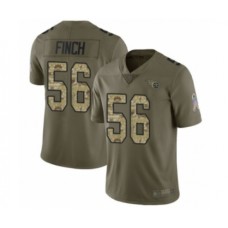 Men's Tennessee Titans #56 Sharif Finch Limited Olive Camo 2017 Salute to Service Football Jersey