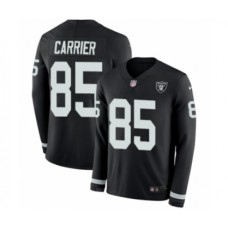 Men's Nike Oakland Raiders #85 Derek Carrier Limited Black Therma Long Sleeve NFL Jersey