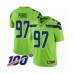 Men's Seattle Seahawks #97 Poona Ford Limited Green Rush Vapor Untouchable 100th Season Football Jersey