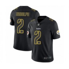 Men's Pittsburgh Steelers #2 Mason Rudolph Limited Black Rush Impact Football Stitched Jersey