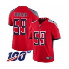 Men's Tennessee Titans #59 Wesley Woodyard Limited Red Inverted Legend 100th Season Football Jersey