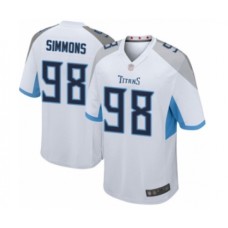 Men's Tennessee Titans #98 Jeffery Simmons Game White Football Jersey