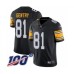 Men's Pittsburgh Steelers #81 Zach Gentry Black Alternate Vapor Untouchable Limited Player 100th Season Football Stitched Jersey