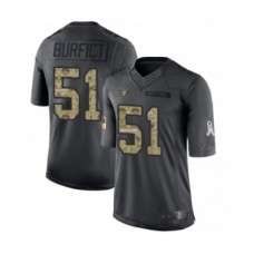 Men's Oakland Raiders #51 Vontaze Burfict Limited Black 2016 Salute to Service Football Jersey