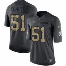 Men's Nike Tennessee Titans #51 Will Compton Limited Black 2016 Salute to Service NFL Jersey