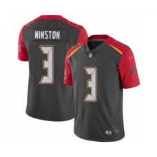 Men's Tampa Bay Buccaneers #3 Jameis Winston Limited Gray Inverted Legend Football Jersey