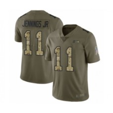 Men's Seattle Seahawks #11 Gary Jennings Jr. Limited Olive Camo 2017 Salute to Service Football Jersey