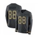 Men's Nike Philadelphia Eagles #88 Dallas Goedert Limited Black Salute to Service Therma Long Sleeve NFL Jersey