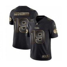 Men's Pittsburgh Steelers #19 JuJu Smith-Schuster Black Golden Edition 2019 Vapor Untouchable Limited Jersey