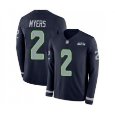 Men's Seattle Seahawks #2 Jason Myers Limited Navy Blue Therma Long Sleeve Football Jersey